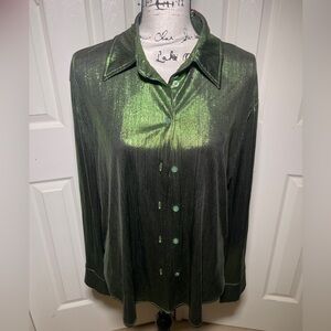 Cider green metallic blouse size XL worn once